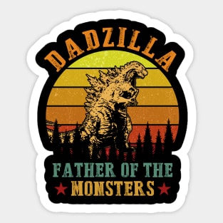 Dadzilla Father Of The Monsters Vintage Funny Father's Day Sticker